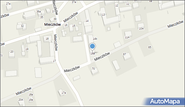 Mieczków, Mieczków, 14a, mapa Mieczków