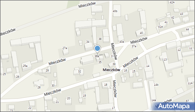 Mieczków, Mieczków, 36a, mapa Mieczków