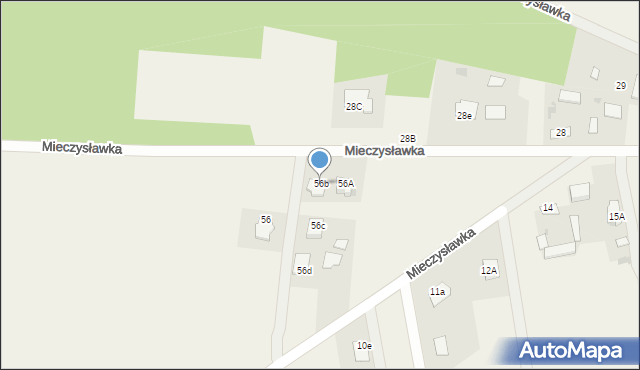 Mieczysławka, Mieczysławka, 56b, mapa Mieczysławka