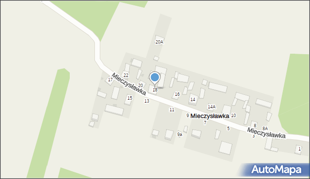 Mieczysławka, Mieczysławka, 18, mapa Mieczysławka