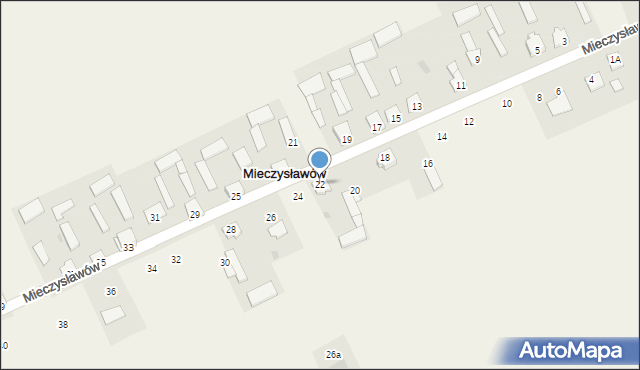 Mieczysławów, Mieczysławów, 22, mapa Mieczysławów