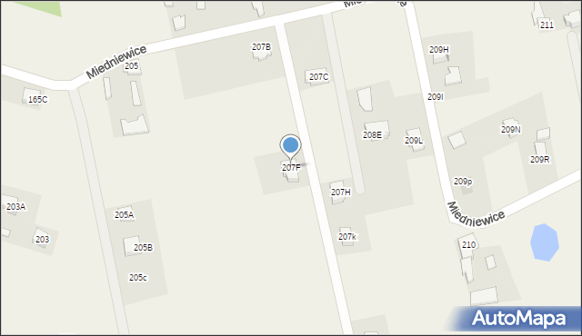 Miedniewice, Miedniewice, 207F, mapa Miedniewice