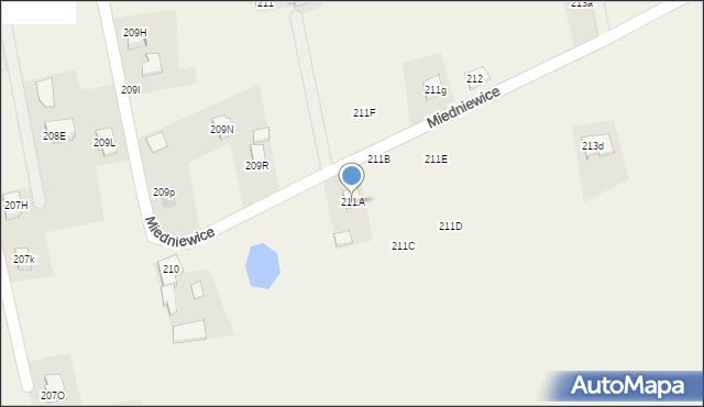 Miedniewice, Miedniewice, 211A, mapa Miedniewice