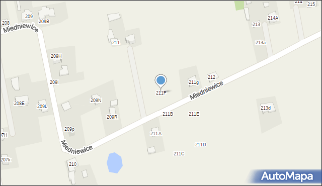 Miedniewice, Miedniewice, 211F, mapa Miedniewice