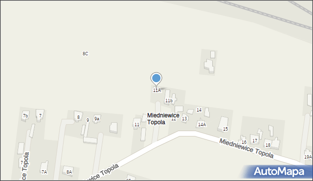 Miedniewice, Miedniewice Topola, 11A, mapa Miedniewice