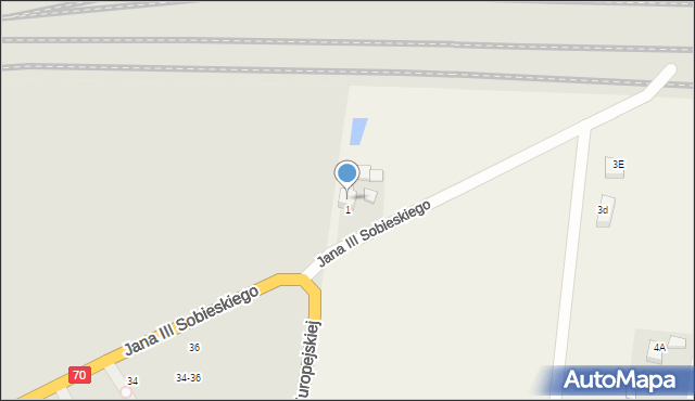 Miedniewice, Miedniewice Topola, 1a, mapa Miedniewice