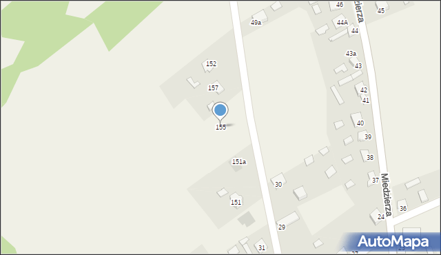 Miedzierza, Miedzierza, 155, mapa Miedzierza