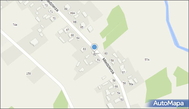 Miedzierza, Miedzierza, 62, mapa Miedzierza