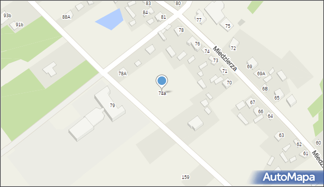 Miedzierza, Miedzierza, 74a, mapa Miedzierza