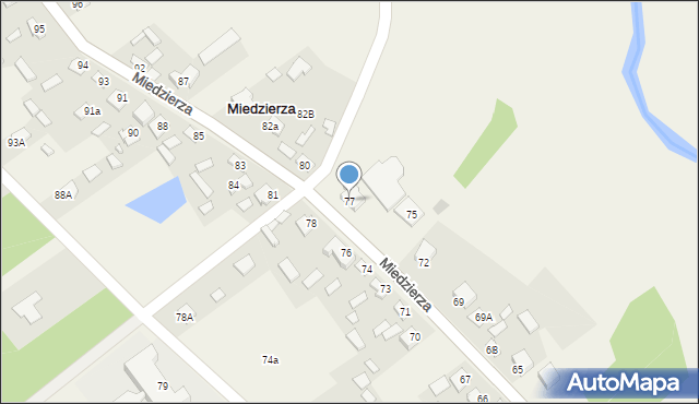 Miedzierza, Miedzierza, 77, mapa Miedzierza
