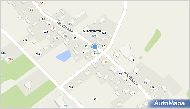 Miedzierza, Miedzierza, 81, mapa Miedzierza
