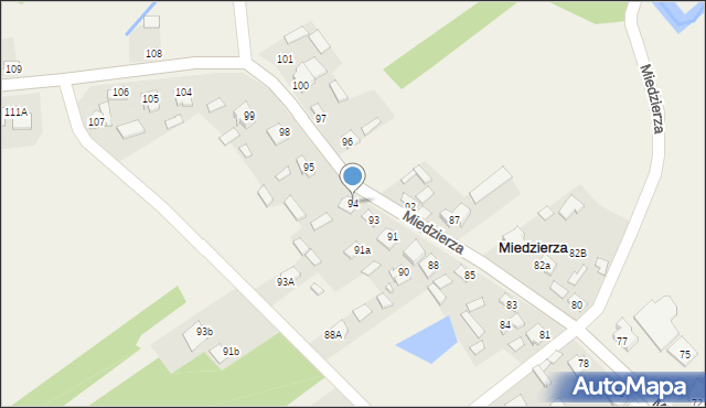 Miedzierza, Miedzierza, 94, mapa Miedzierza