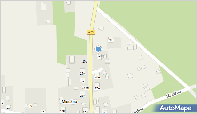 Miedźno, Miedźno, 26, mapa Miedźno