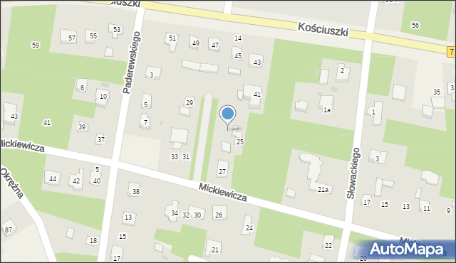 Międzyborów, Mickiewicza Adama, 27a, mapa Międzyborów