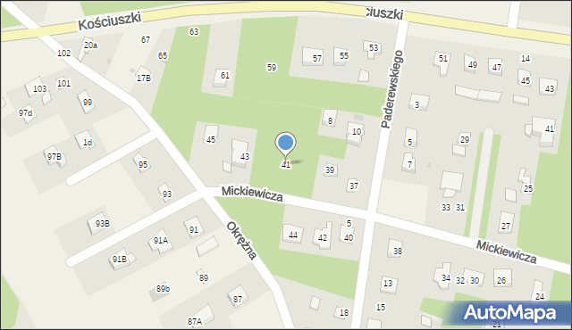 Międzyborów, Mickiewicza Adama, 41, mapa Międzyborów