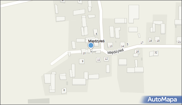 Międzyleś, Międzyleś, 7, mapa Międzyleś