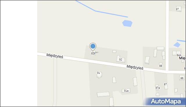 Międzyleś, Międzyleś, 92b, mapa Międzyleś