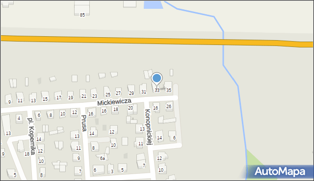 Międzyrzec Podlaski, Mickiewicza Adama, 33, mapa Międzyrzec Podlaski
