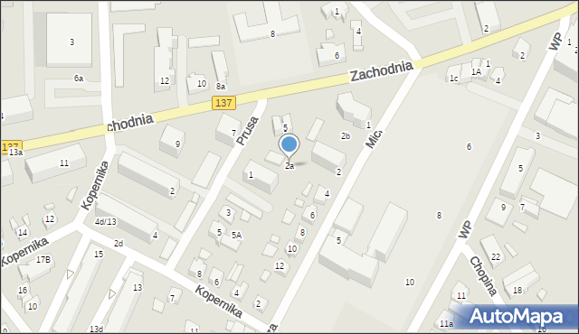 Międzyrzecz, Mickiewicza Adama, 2a, mapa Międzyrzecz