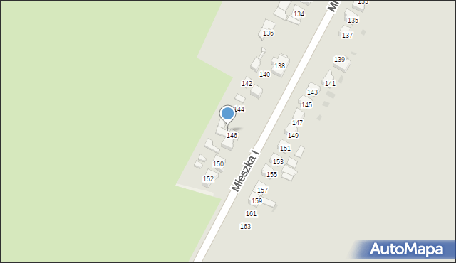 Międzyrzecz, Mieszka I, 146a, mapa Międzyrzecz