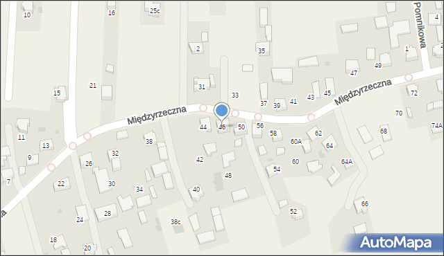 Międzyrzecze, Międzyrzeczna, 46, mapa Międzyrzecze