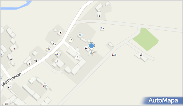 Międzyrzecze, Międzyrzecze, 10A, mapa Międzyrzecze