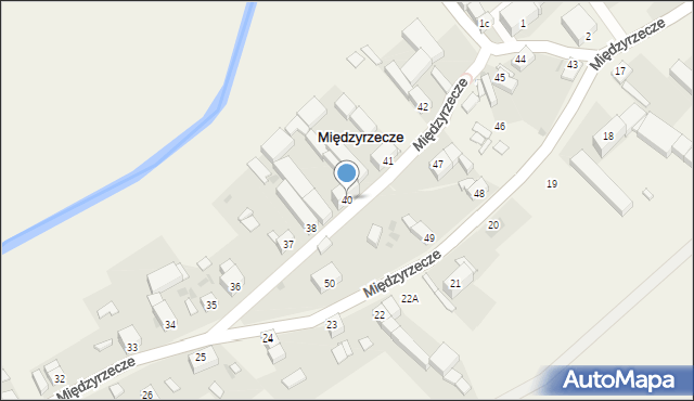 Międzyrzecze, Międzyrzecze, 40, mapa Międzyrzecze