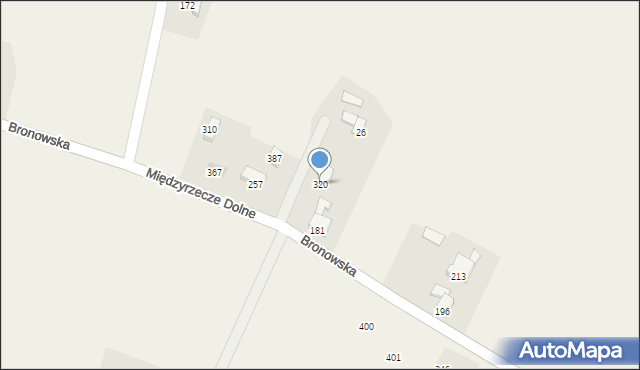 Międzyrzecze Dolne, Międzyrzecze Dolne, 320, mapa Międzyrzecze Dolne