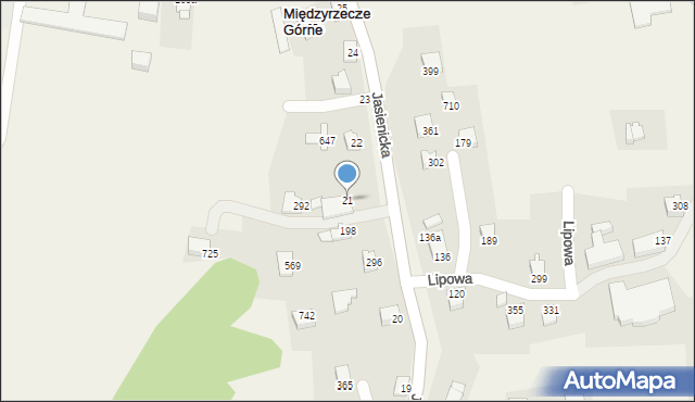 Międzyrzecze Górne, Międzyrzecze Górne, 21, mapa Międzyrzecze Górne
