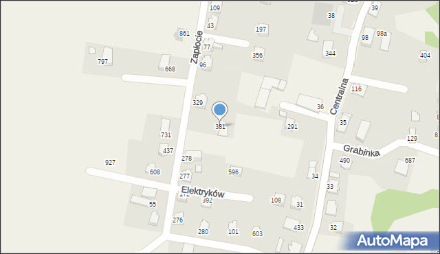 Międzyrzecze Górne, Międzyrzecze Górne, 381, mapa Międzyrzecze Górne