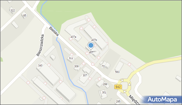 Międzyrzecze Górne, Międzyrzecze Górne, 407, mapa Międzyrzecze Górne