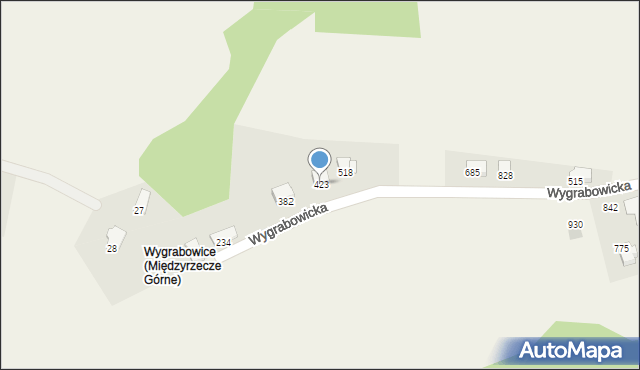 Międzyrzecze Górne, Międzyrzecze Górne, 423, mapa Międzyrzecze Górne