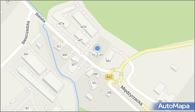 Międzyrzecze Górne, Międzyrzecze Górne, 70a, mapa Międzyrzecze Górne