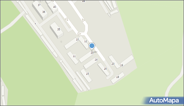 Mielec, Miasteczko Młodego Robotnika, 13, mapa Mielca