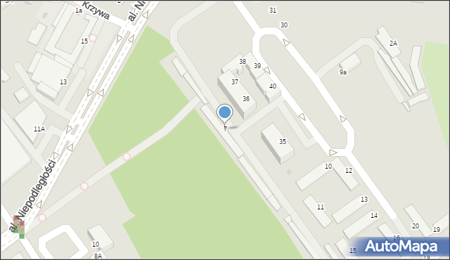 Mielec, Miasteczko Młodego Robotnika, 7, mapa Mielca