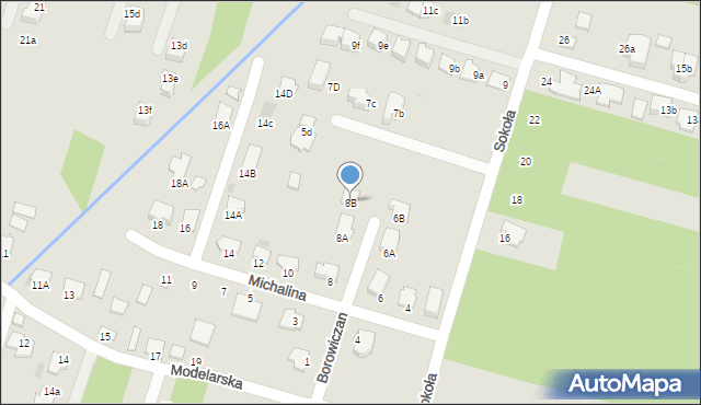 Mielec, Michalina, 8B, mapa Mielca