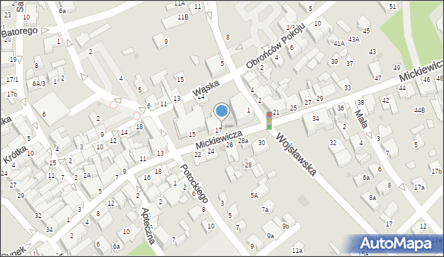 Mielec, Mickiewicza Adama, 19, mapa Mielca
