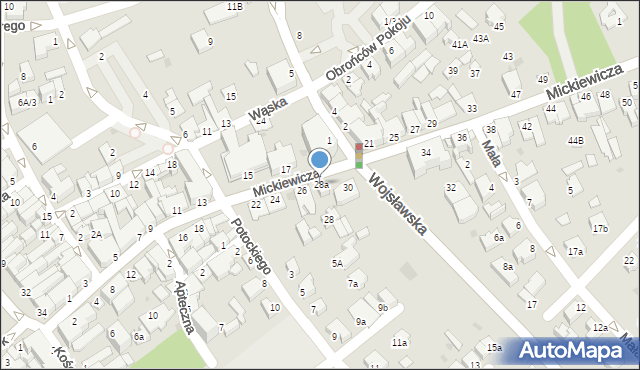 Mielec, Mickiewicza Adama, 28a, mapa Mielca