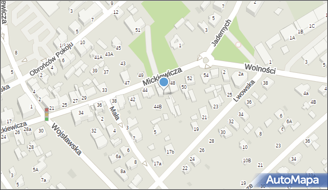 Mielec, Mickiewicza Adama, 32a, mapa Mielca