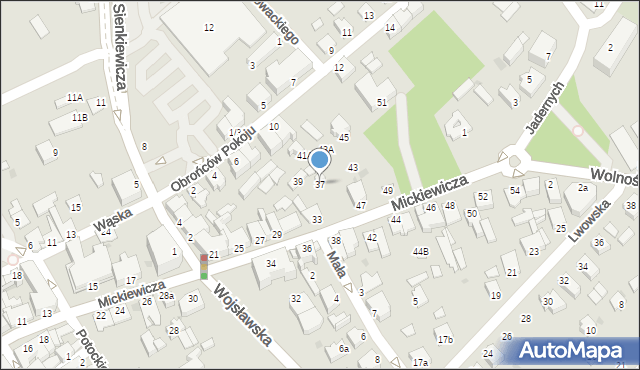 Mielec, Mickiewicza Adama, 37, mapa Mielca