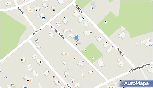 Mielec, Mikołajczyka, 5, mapa Mielca