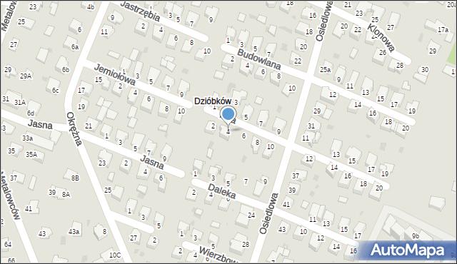 Mielec, Miła, 4, mapa Mielca