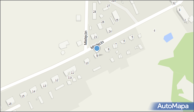Mielęcin, Mielęcin, 9, mapa Mielęcin