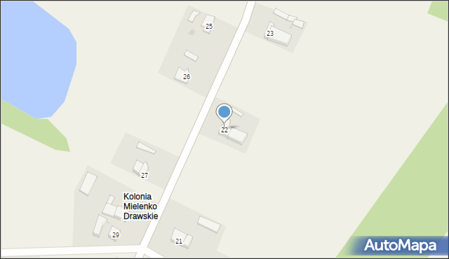 Mielenko Drawskie, Mielenko Drawskie, 22, mapa Mielenko Drawskie