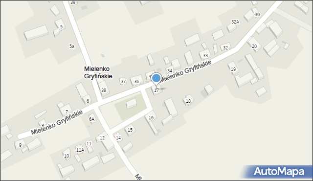 Mielenko Gryfińskie, Mielenko Gryfińskie, 17, mapa Mielenko Gryfińskie