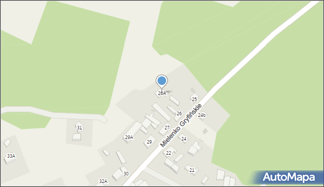 Mielenko Gryfińskie, Mielenko Gryfińskie, 26A, mapa Mielenko Gryfińskie