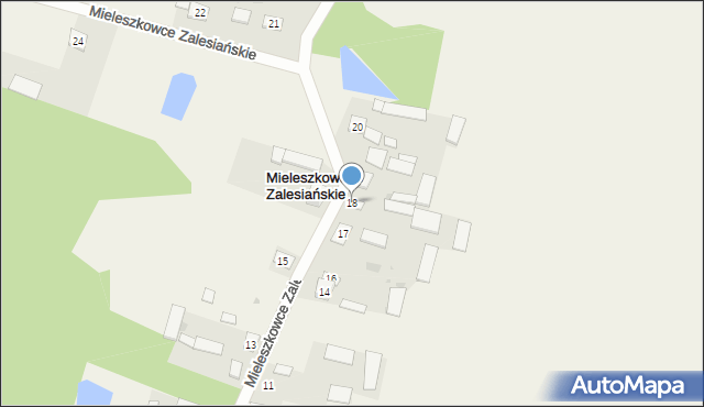 Mieleszkowce Zalesiańskie, Mieleszkowce Zalesiańskie, 18, mapa Mieleszkowce Zalesiańskie