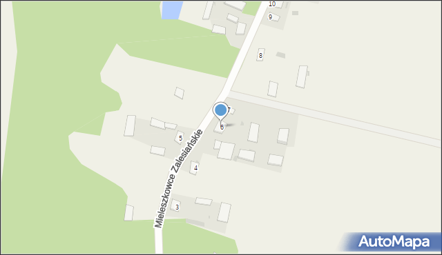 Mieleszkowce Zalesiańskie, Mieleszkowce Zalesiańskie, 6, mapa Mieleszkowce Zalesiańskie