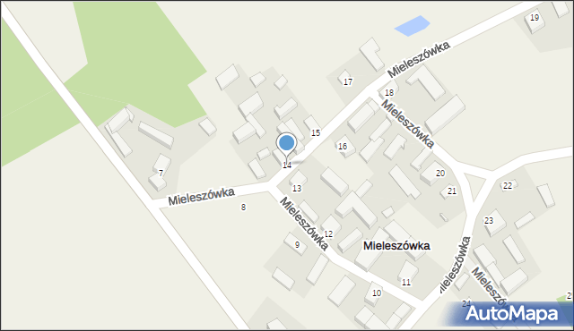 Mieleszówka, Mieleszówka, 14, mapa Mieleszówka