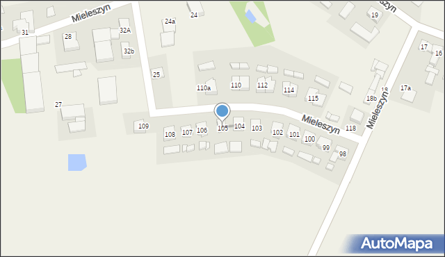 Mieleszyn, Mieleszyn, 105, mapa Mieleszyn